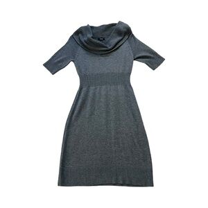 Gray Short Sleeve Sweater Dress
